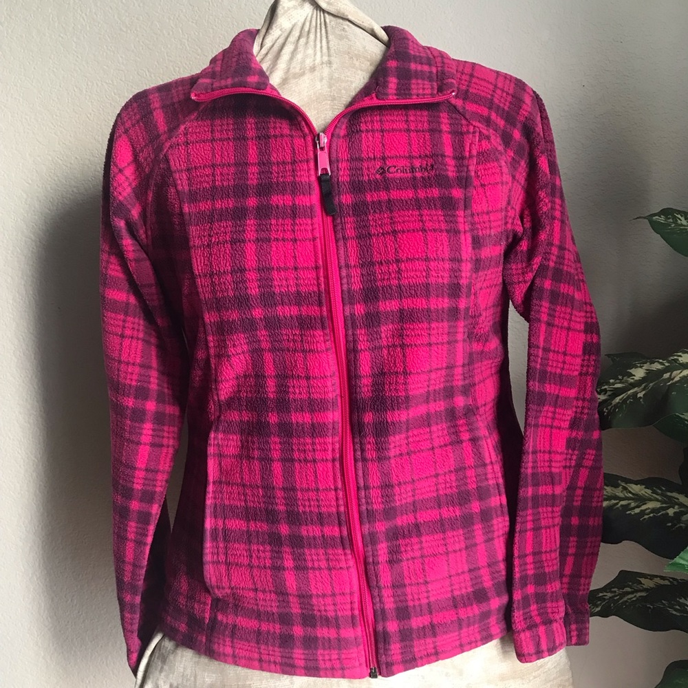 Pink Plaid Columbia Zip Up :)